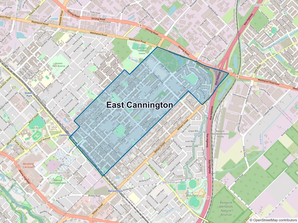 Map of East Cannington, WA, Australia