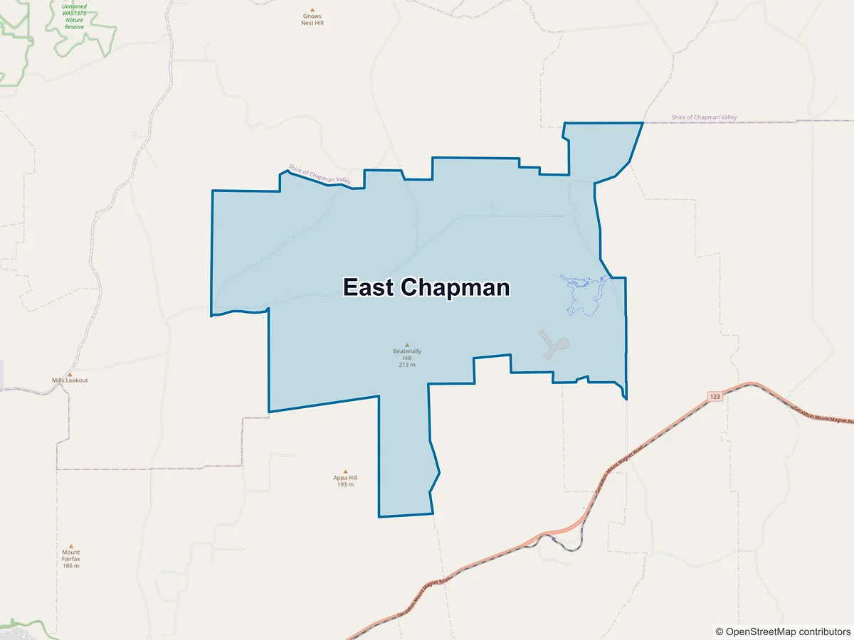 Map of East Chapman, WA, Australia