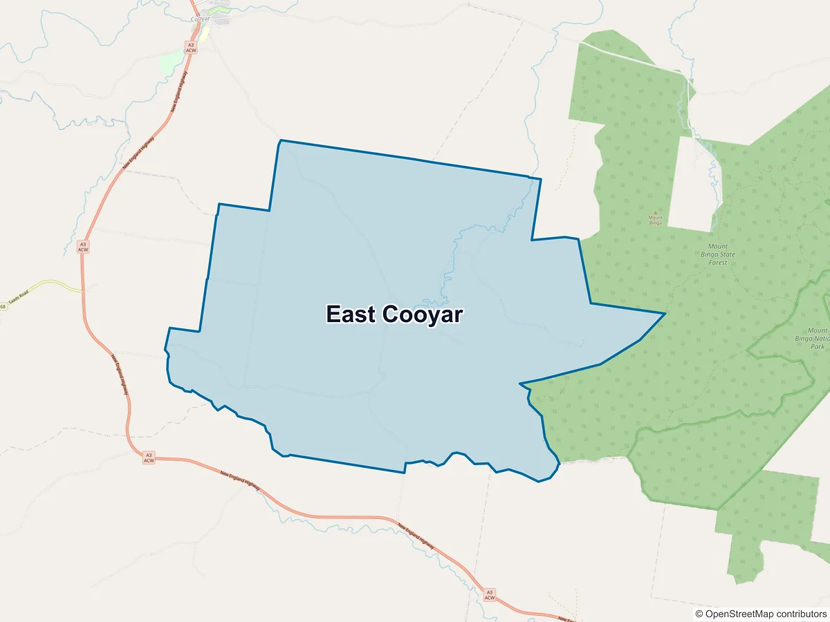 Map of East Cooyar, QLD, Australia