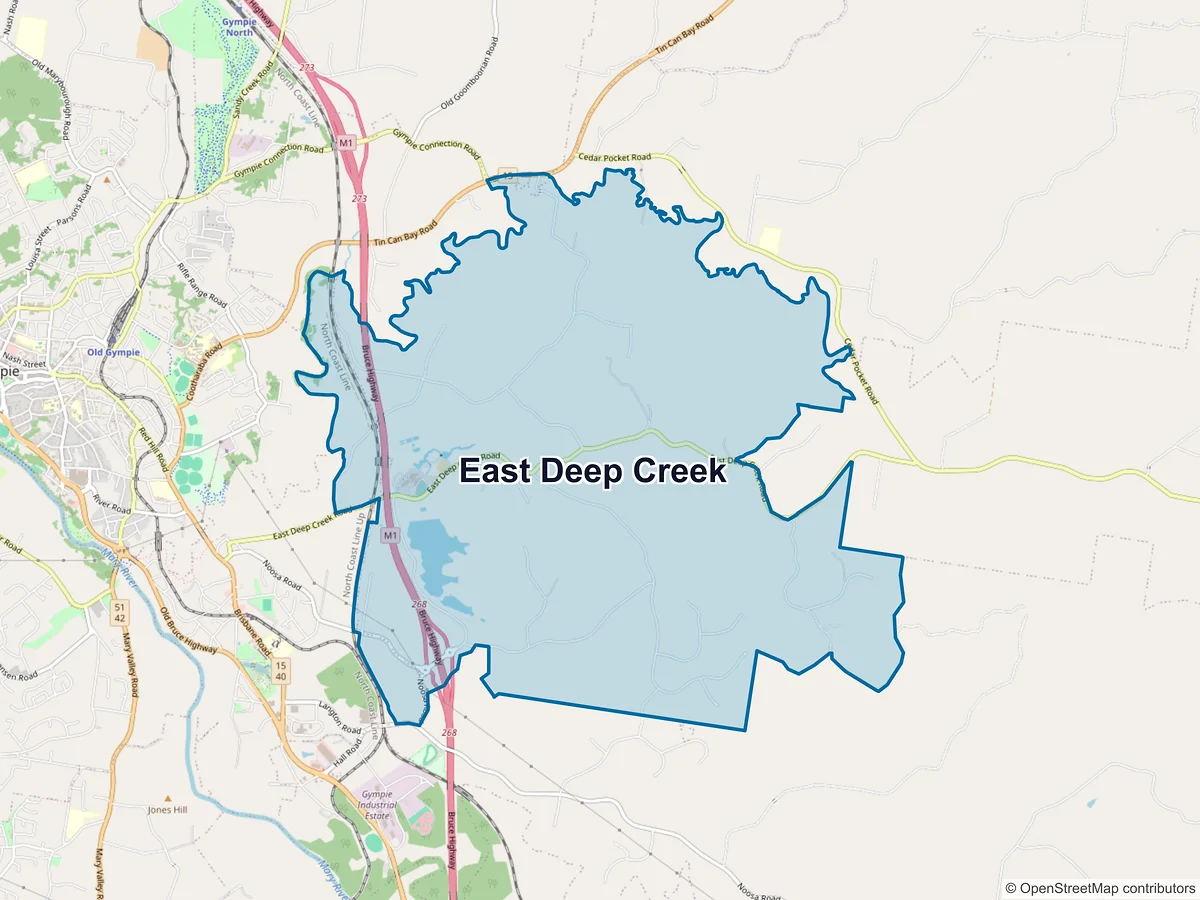 Map of East Deep Creek, QLD, Australia