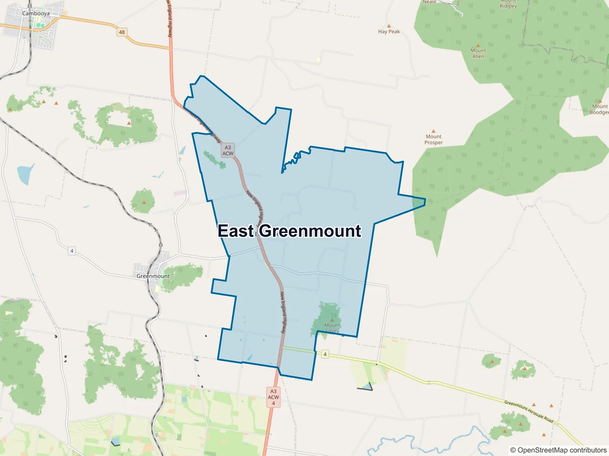Map of East Greenmount, QLD, Australia