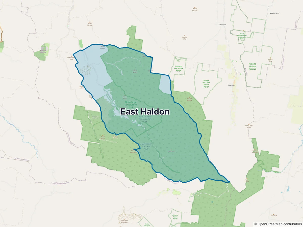 Map of East Haldon, QLD, Australia