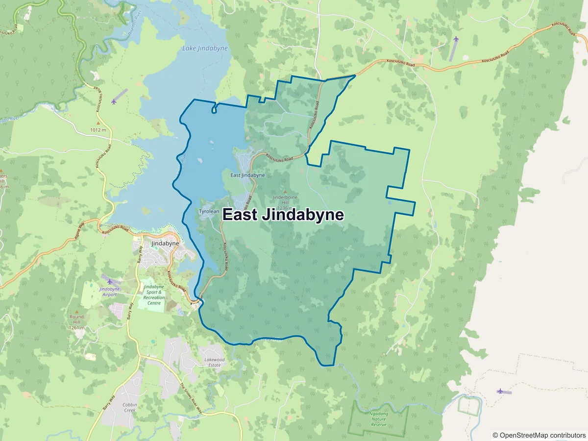 Map of East Jindabyne, NSW, Australia