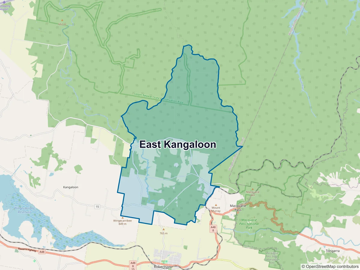 Map of East Kangaloon, NSW, Australia