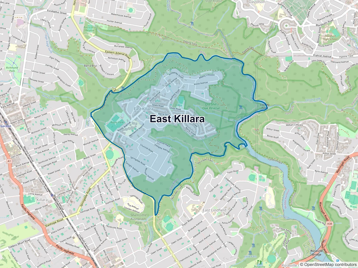 Map of East Killara, NSW, Australia