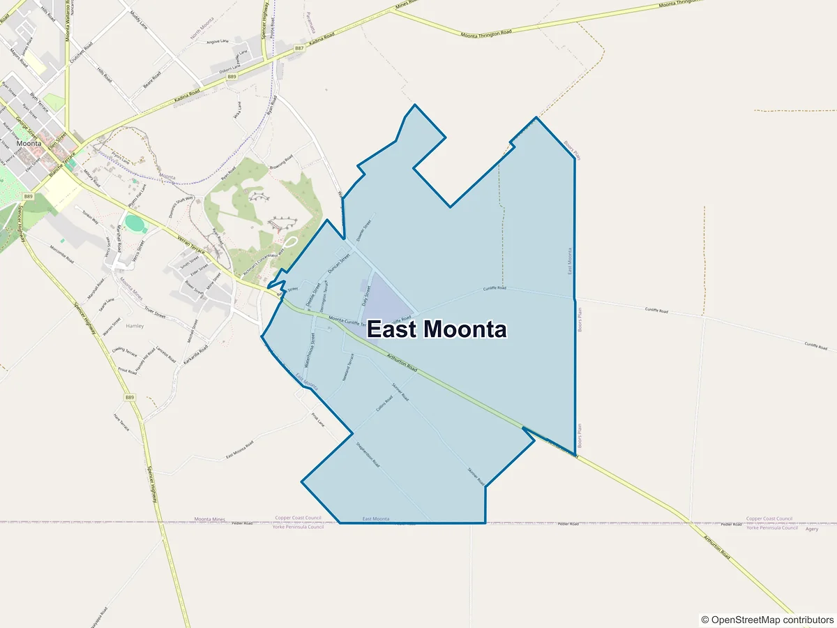 Map of East Moonta, SA, Australia