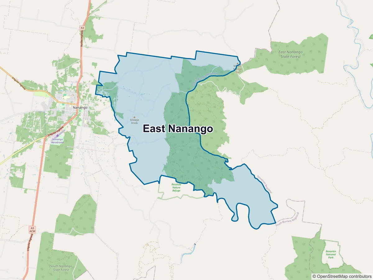 Map of East Nanango, QLD, Australia