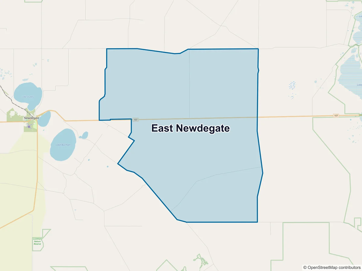 Map of East Newdegate, WA, Australia
