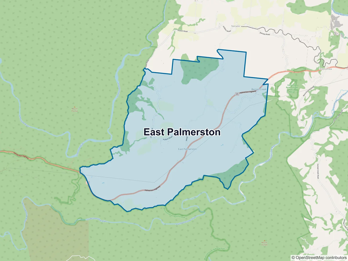 Map of East Palmerston, QLD, Australia