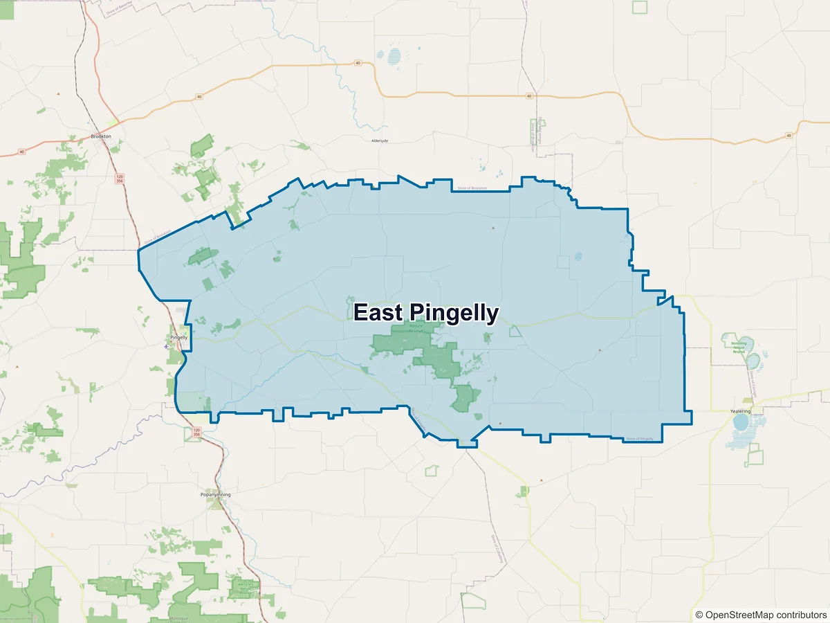 Map of East Pingelly, WA, Australia