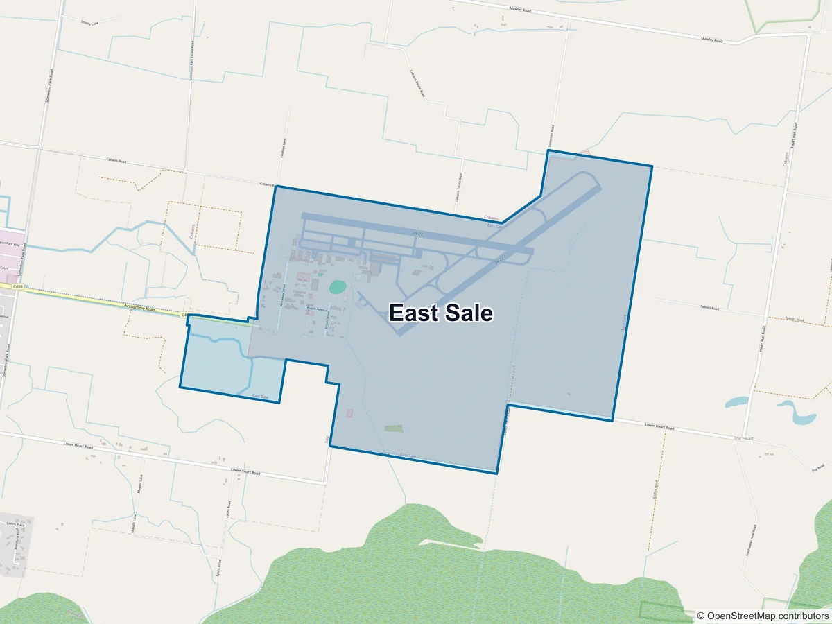 Map of East Sale, VIC, Australia