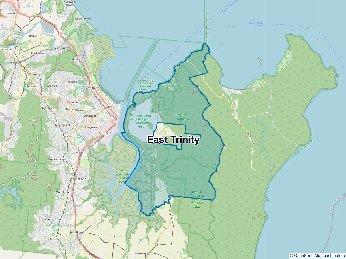Map of East Trinity, QLD, Australia
