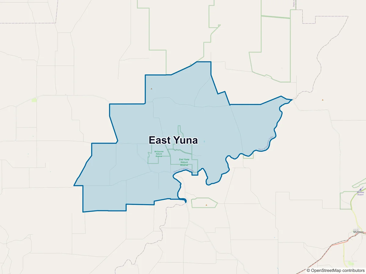 Map of East Yuna, WA, Australia