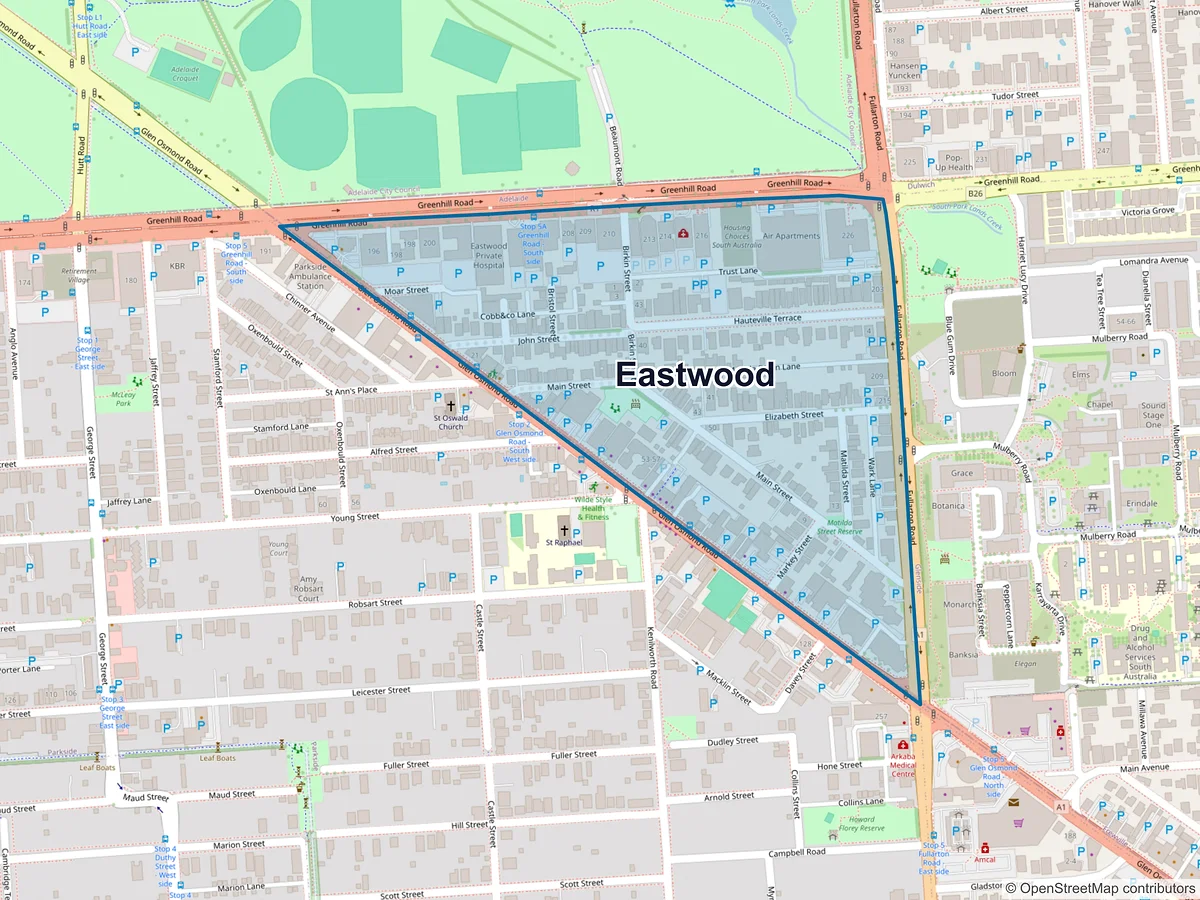 Map of Eastwood, SA, Australia