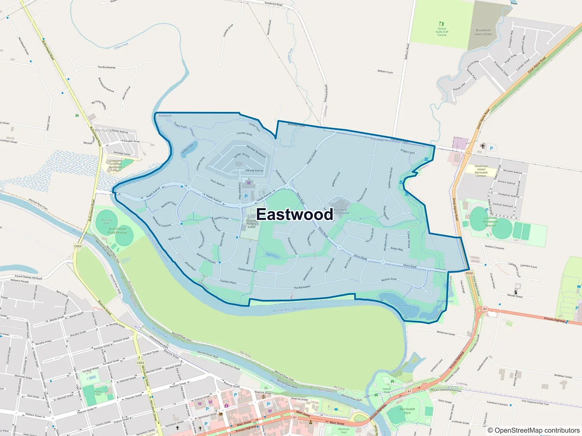 Map of Eastwood, VIC, Australia