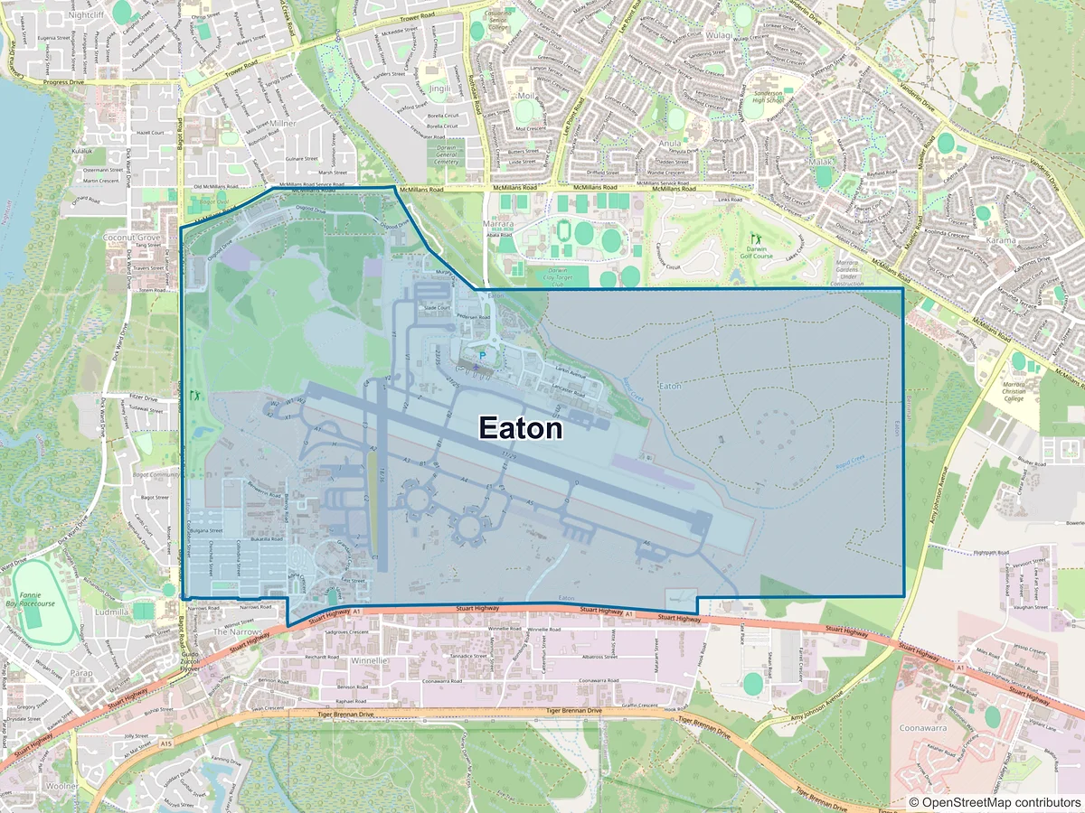 Map of Eaton, NT, Australia