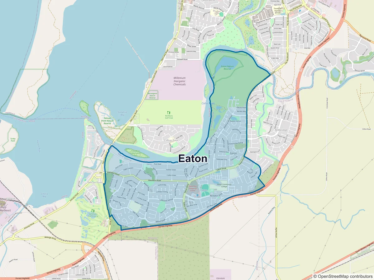 Map of Eaton, WA, Australia