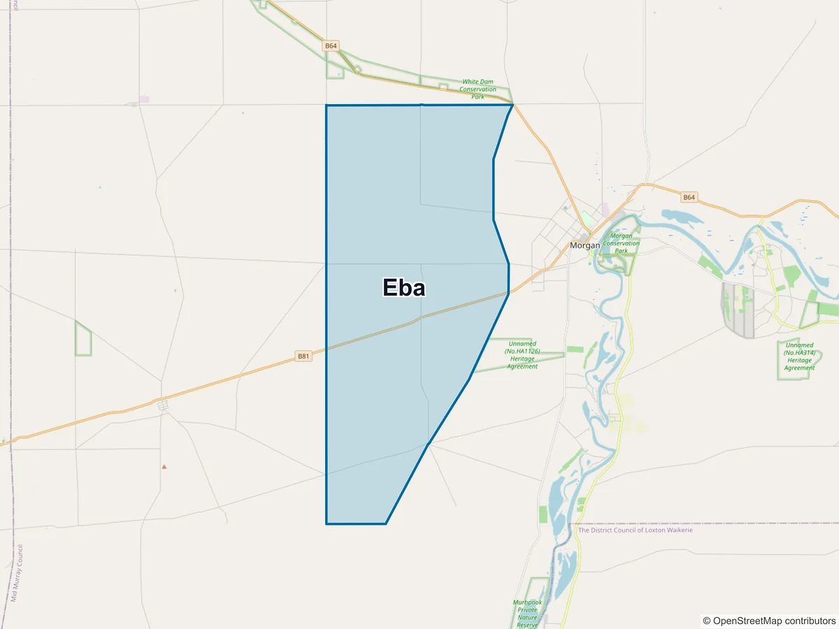 Map of Eba, SA, Australia