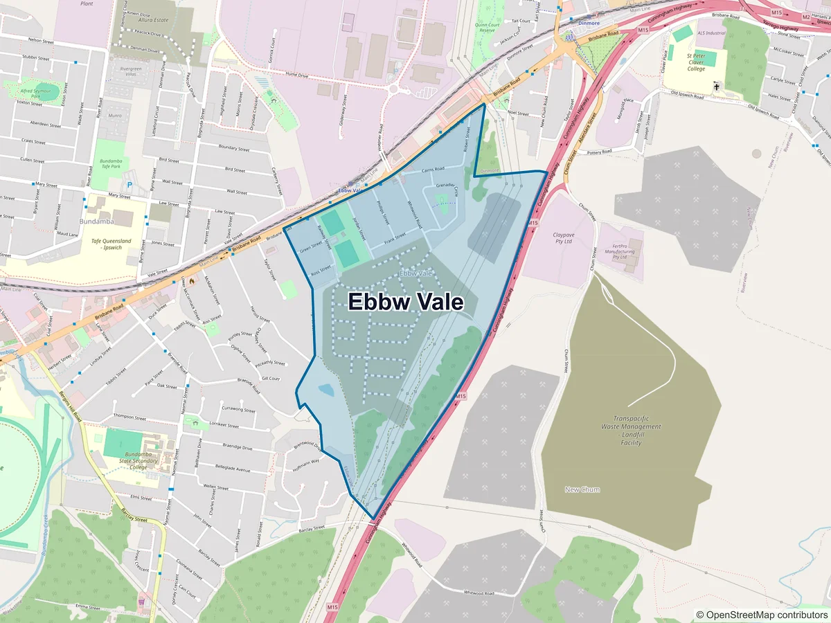 Map of Ebbw Vale, QLD, Australia