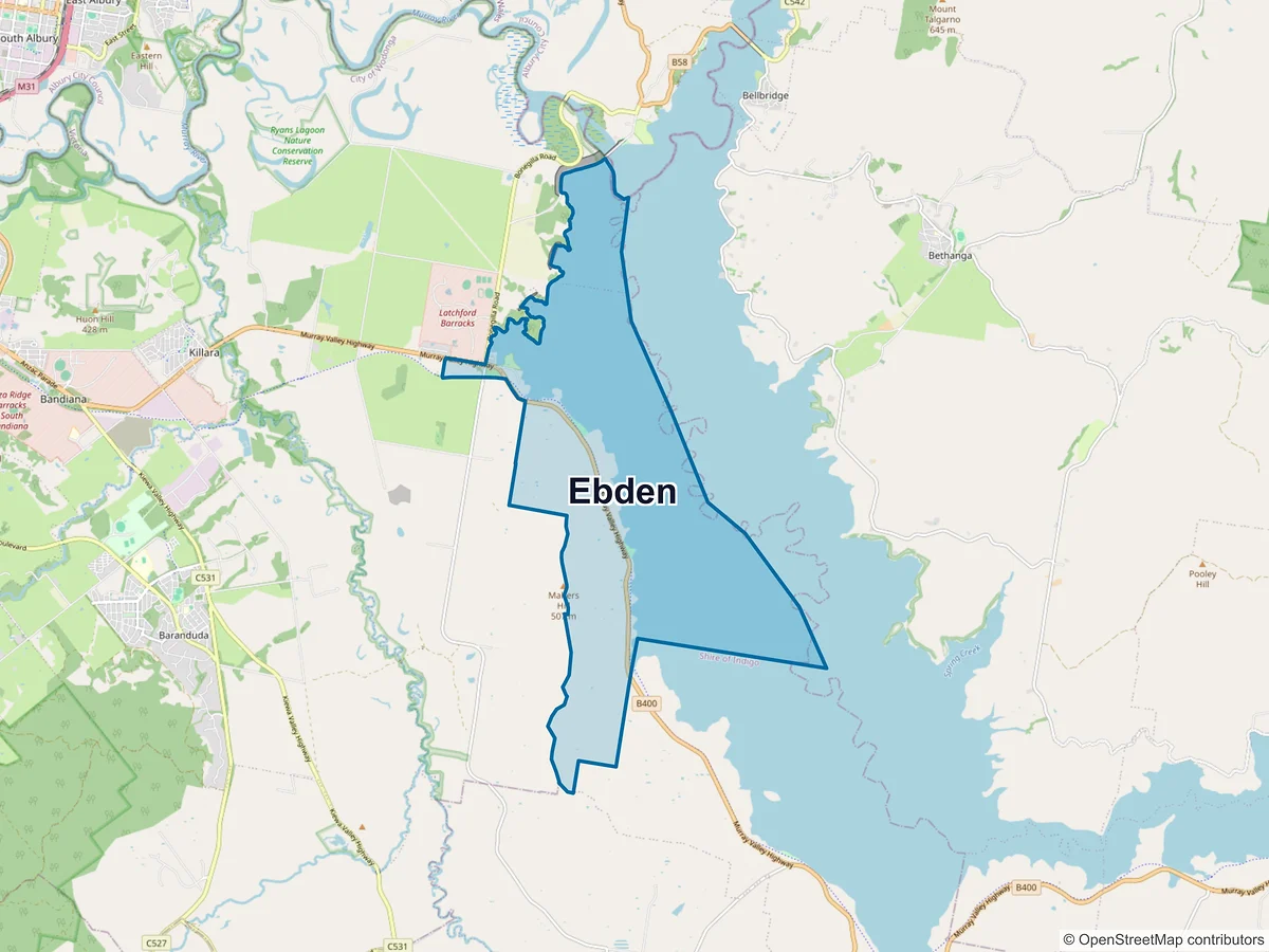 Map of Ebden, VIC, Australia