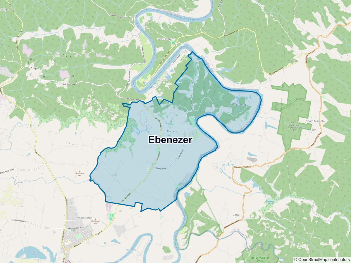 Map of Ebenezer, NSW, Australia