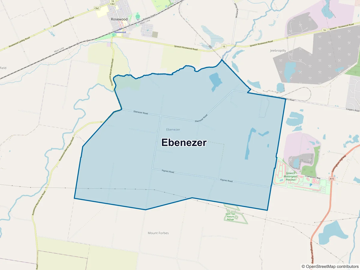 Map of Ebenezer, QLD, Australia