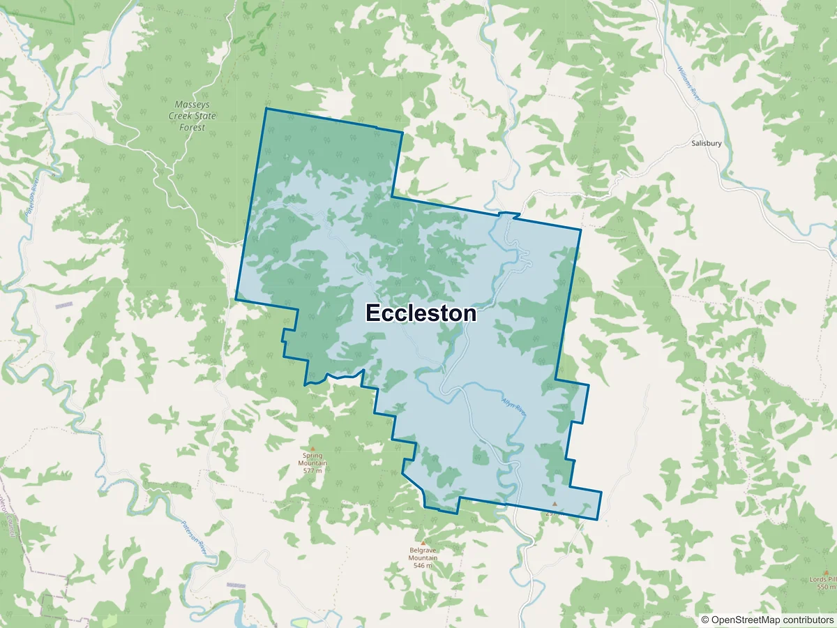 Map of Eccleston, NSW, Australia