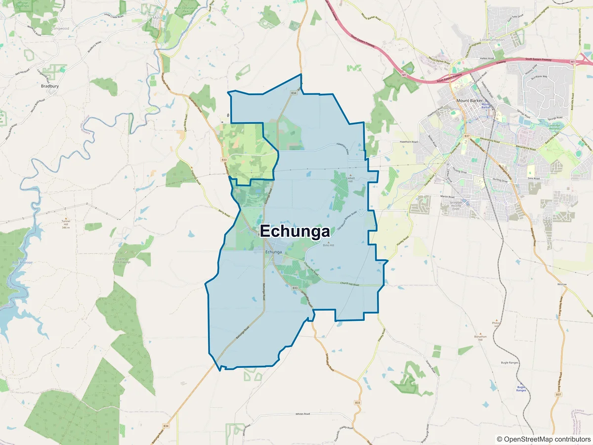 Map of Echunga, SA, Australia
