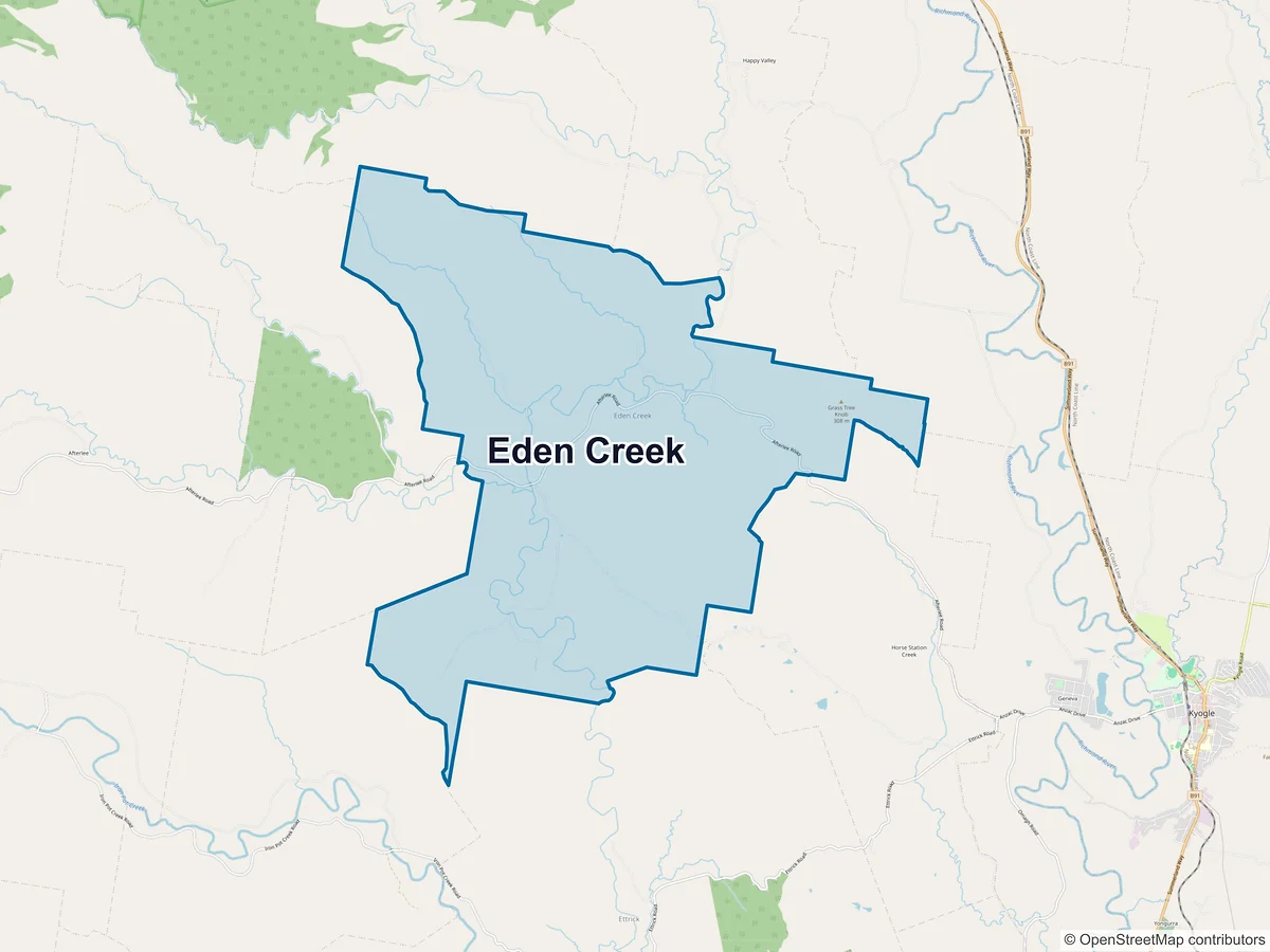 Map of Eden Creek, NSW, Australia
