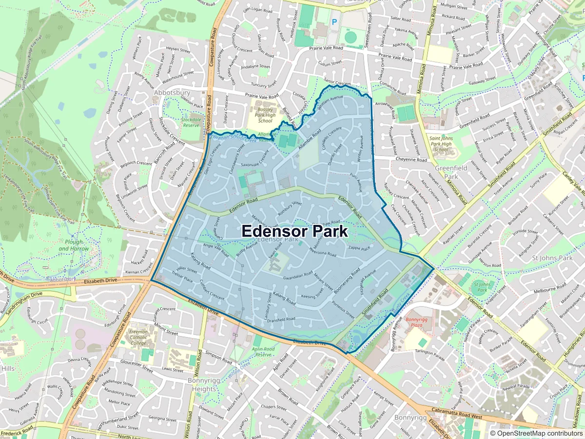 Map of Edensor Park, NSW, Australia