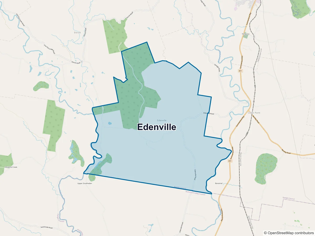 Map of Edenville, NSW, Australia