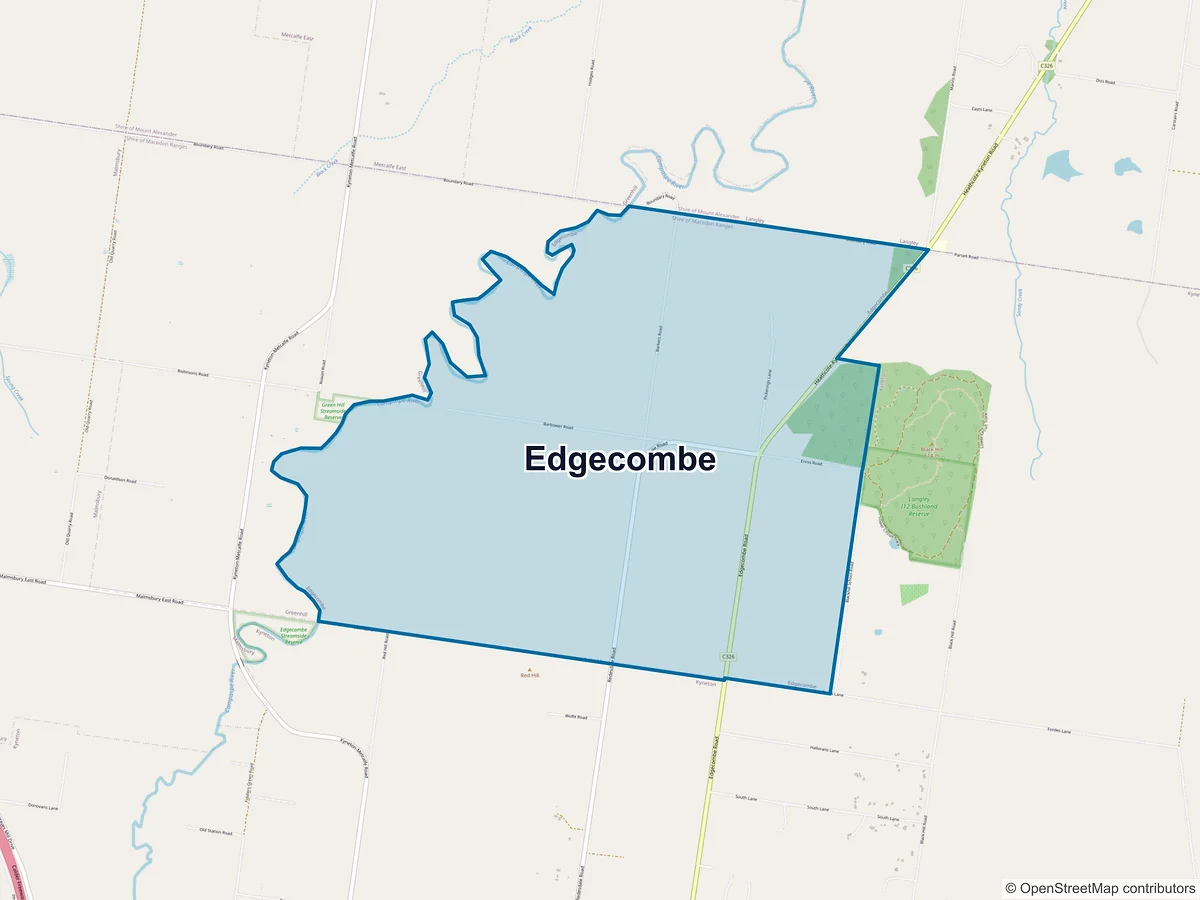 Map of Edgecombe, VIC, Australia