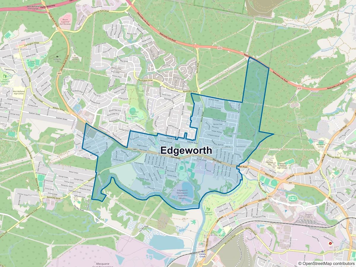 Map of Edgeworth, NSW, Australia