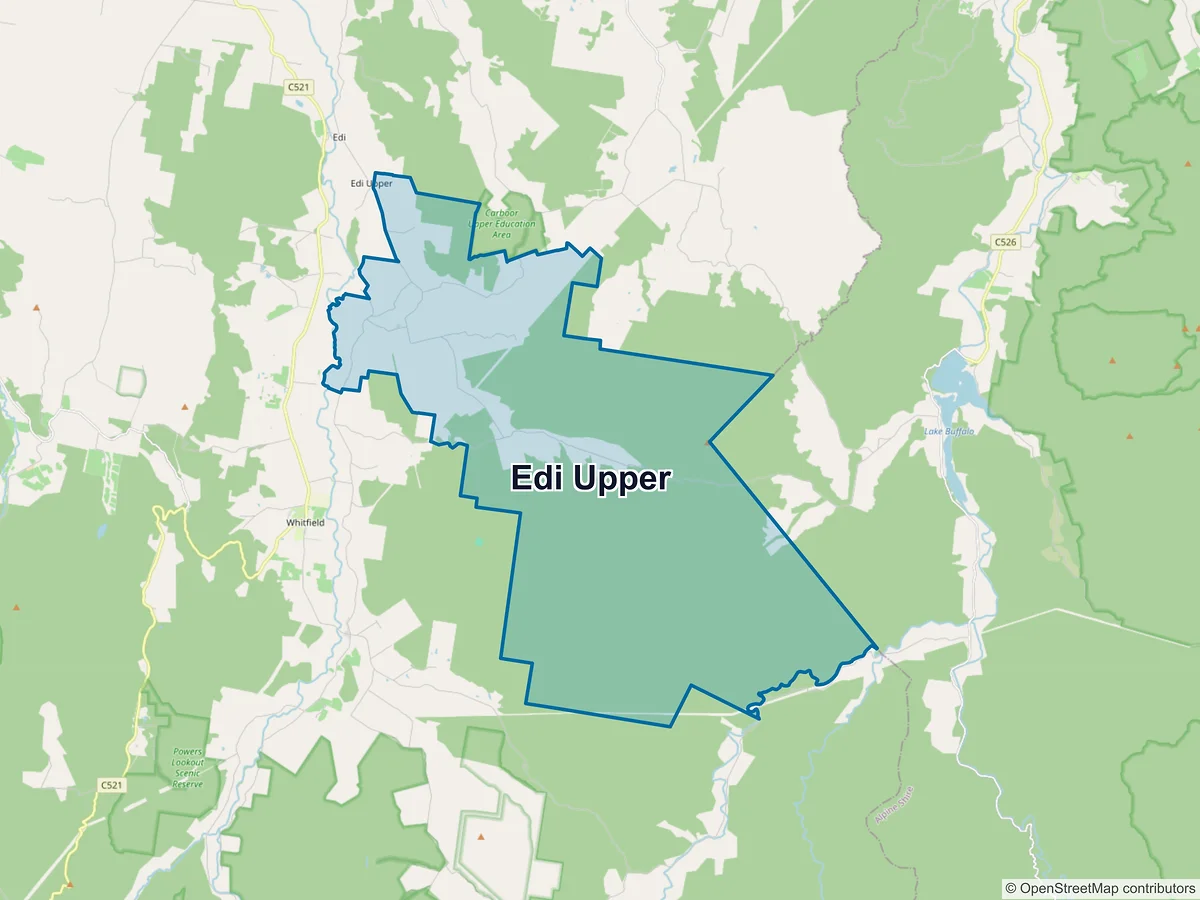 Map of Edi Upper, VIC, Australia