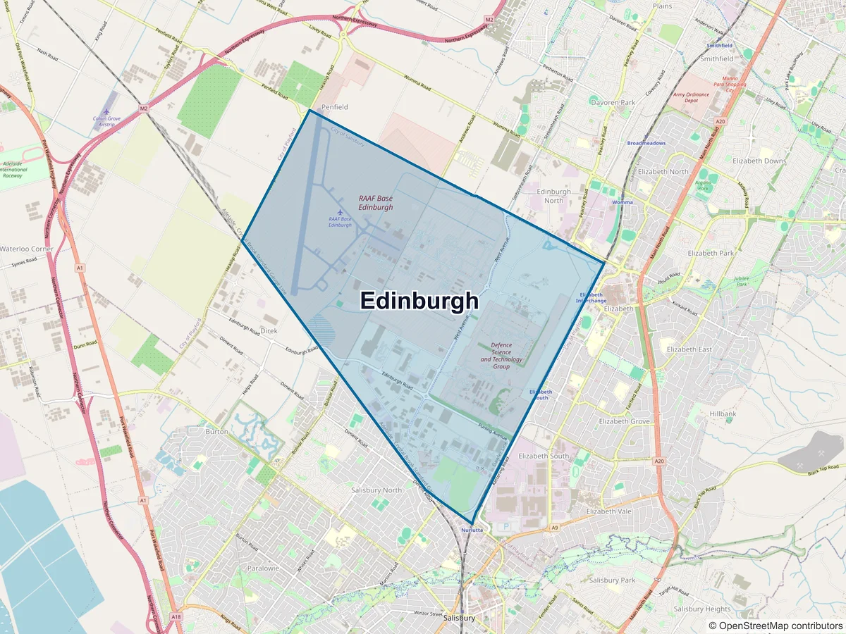 Map of Edinburgh, SA, Australia