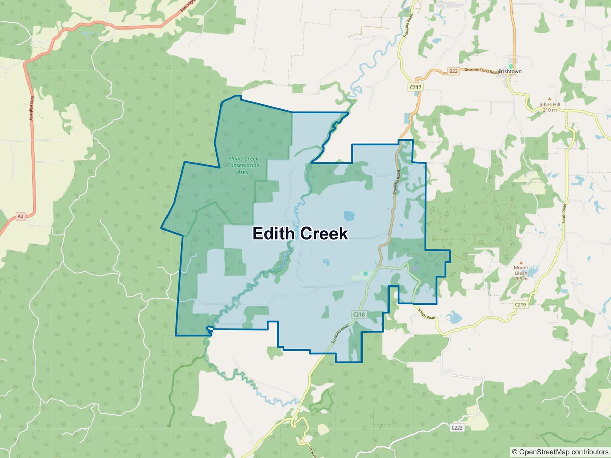 Map of Edith Creek, TAS, Australia