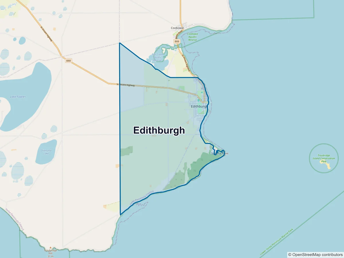 Map of Edithburgh, SA, Australia