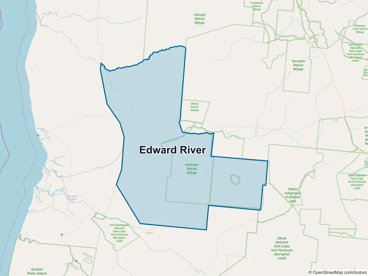 Map of Edward River, QLD, Australia