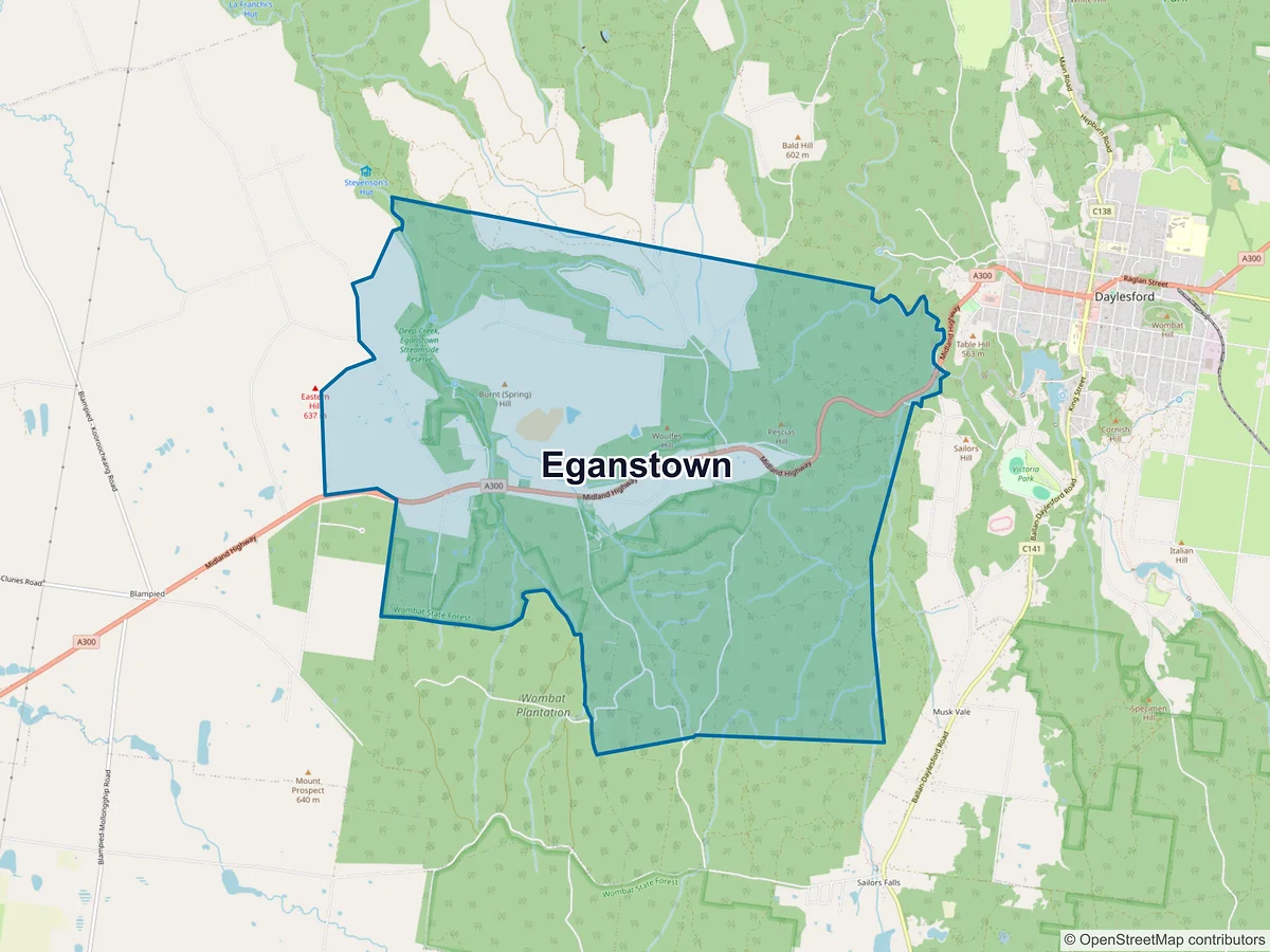 Map of Eganstown, VIC, Australia