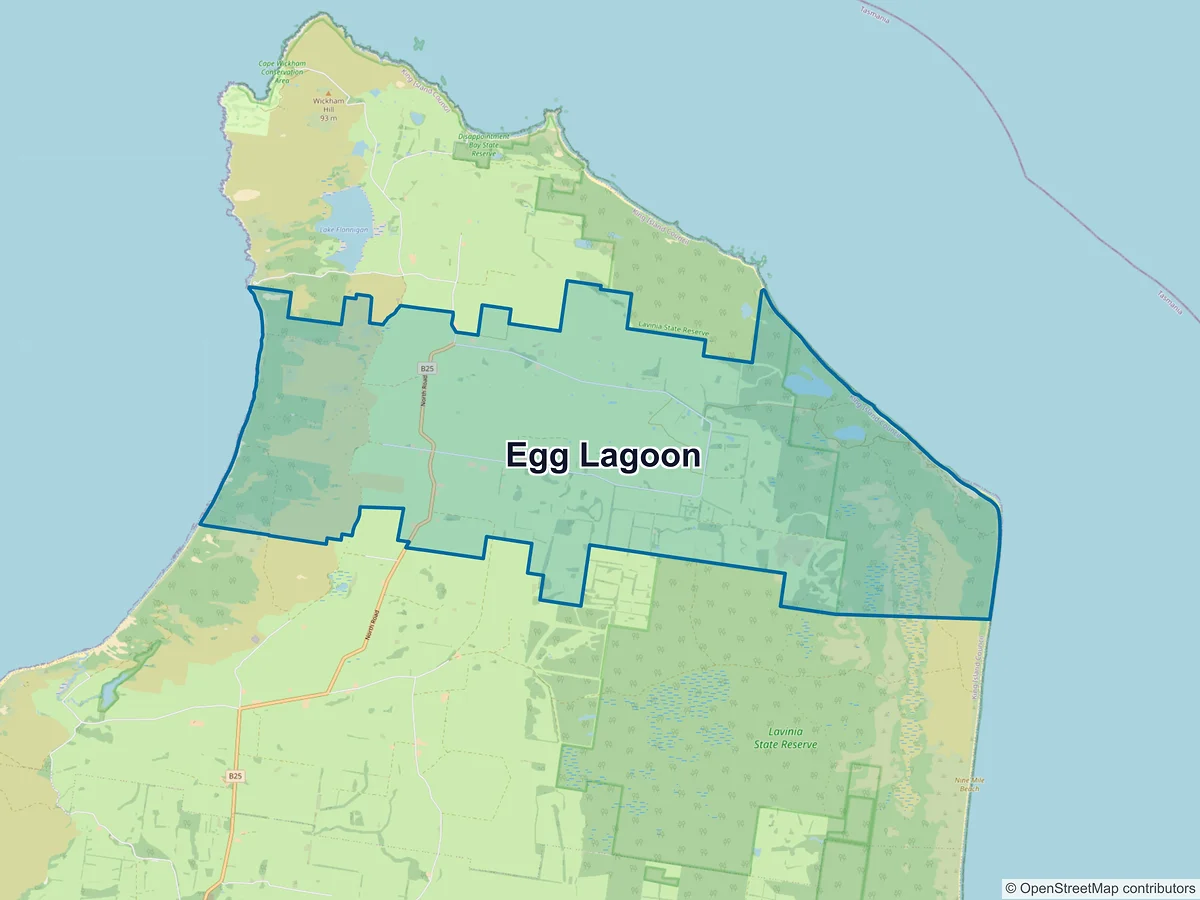 Map of Egg Lagoon, TAS, Australia