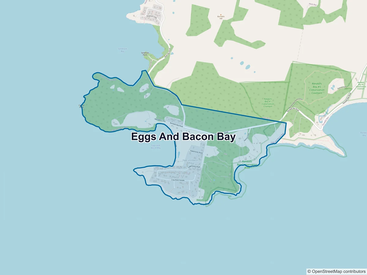 Map of Eggs and Bacon Bay, TAS, Australia