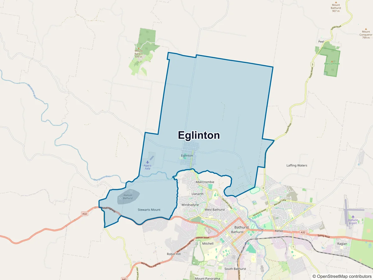 Map of Eglinton, NSW, Australia