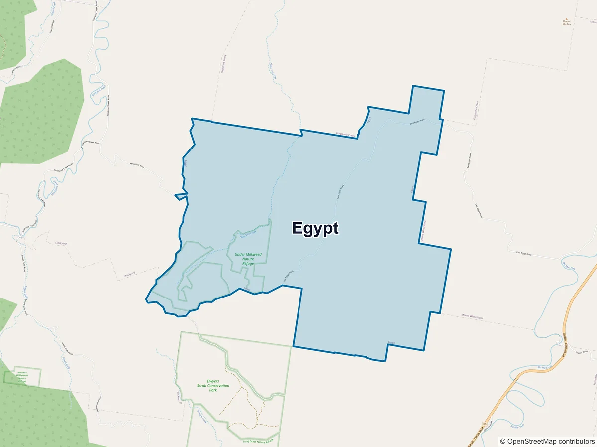 Map of Egypt, QLD, Australia