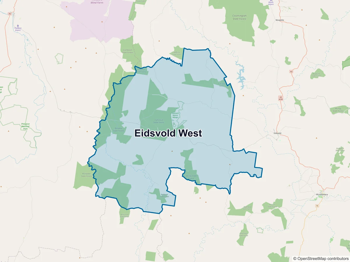 Map of Eidsvold West, QLD, Australia