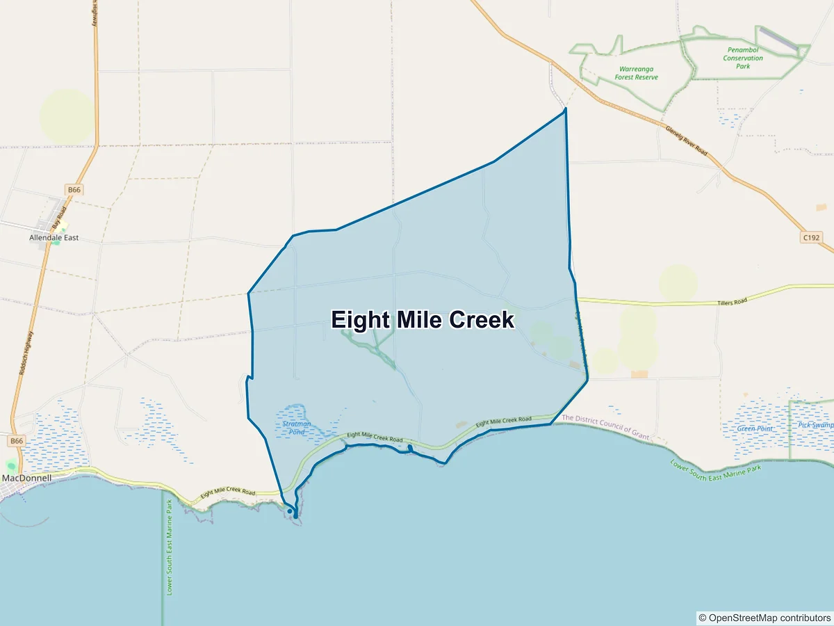 Map of Eight Mile Creek, SA, Australia