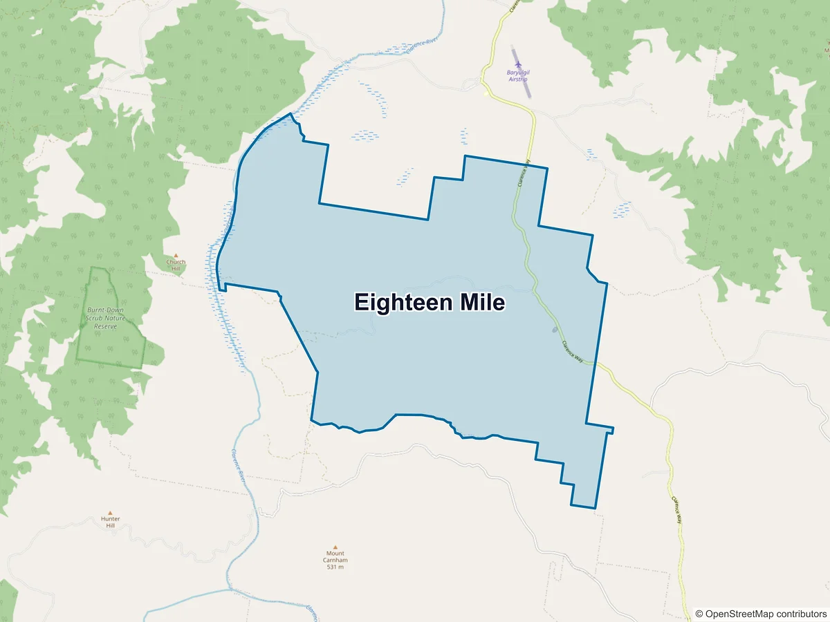Map of Eighteen Mile, NSW, Australia