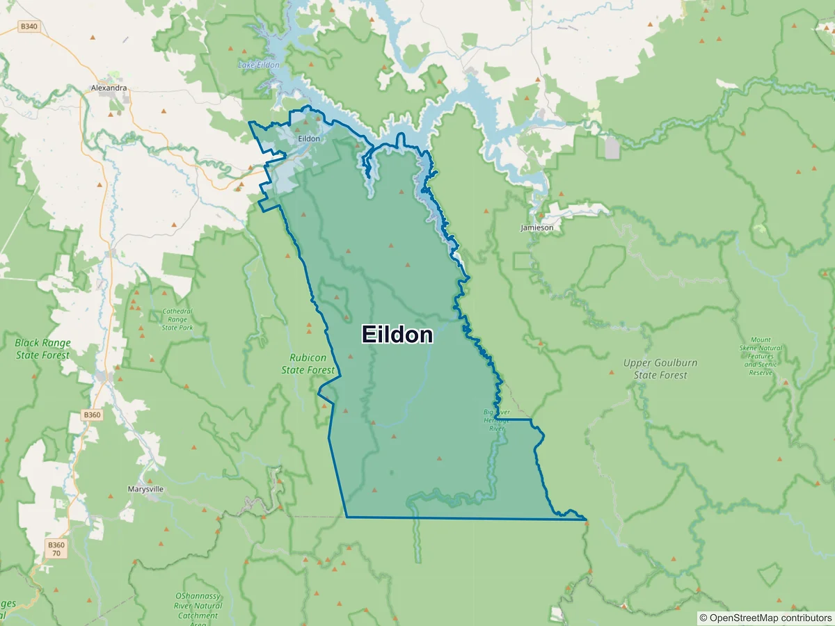 Map of Eildon, VIC, Australia