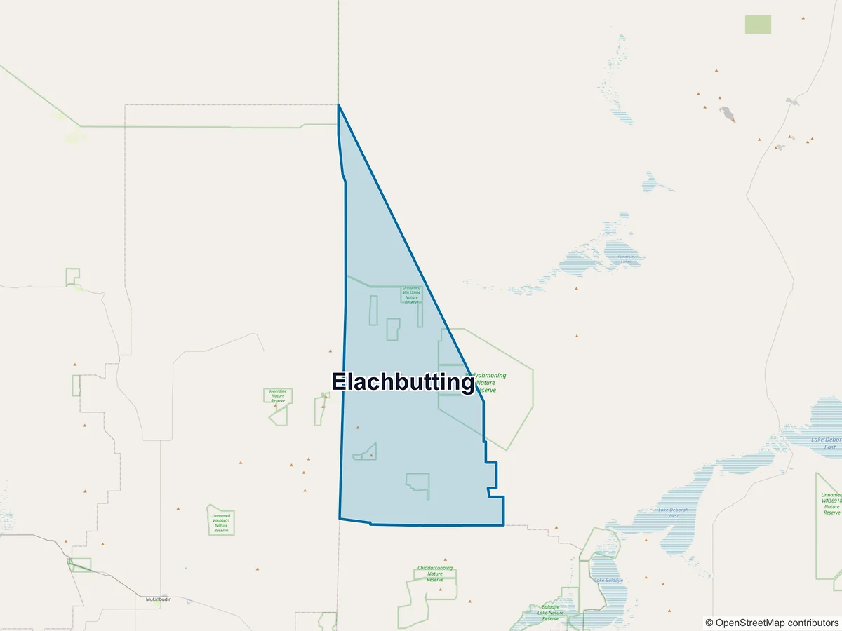 Map of Elachbutting, WA, Australia