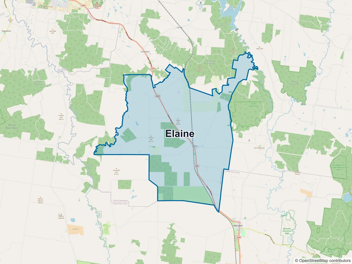 Map of Elaine, VIC, Australia
