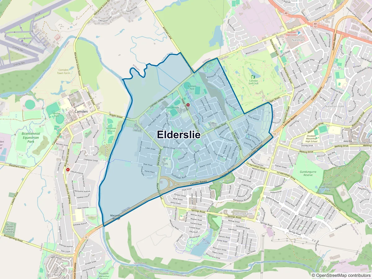 Map of Elderslie, NSW, Australia